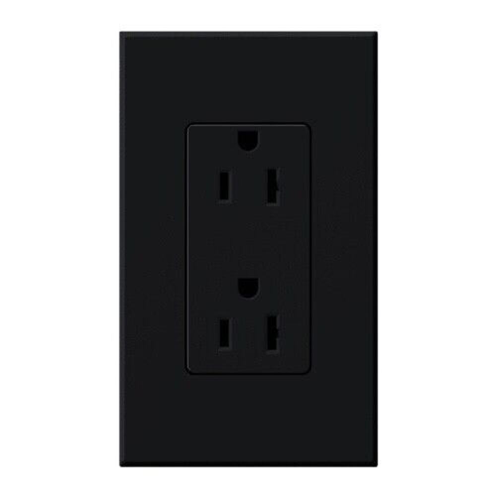 Lutron NTR-15-BL Nova T Receptacles 15A 125V in Black, Matte